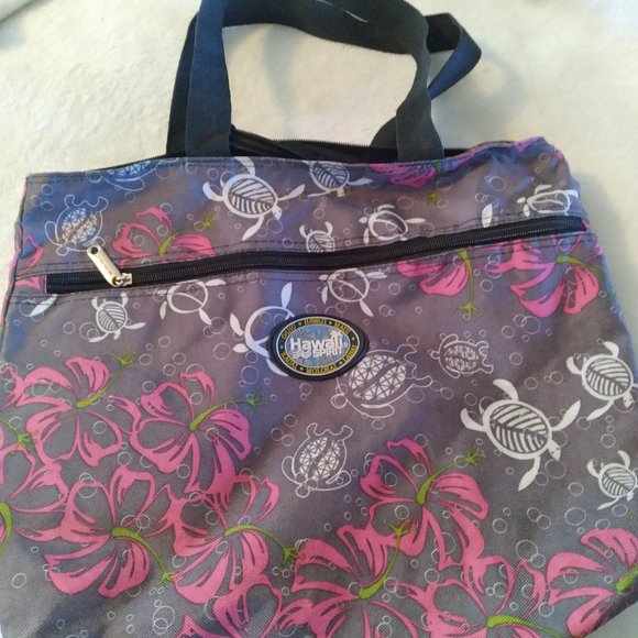 FREE! w purchase. Zippered Tote Bag From Hawaii Turtles Tropical Pocket - Picture 1 of 6